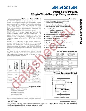 MAX921ESA+ datasheet  